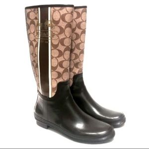 Coach monogram rain boots